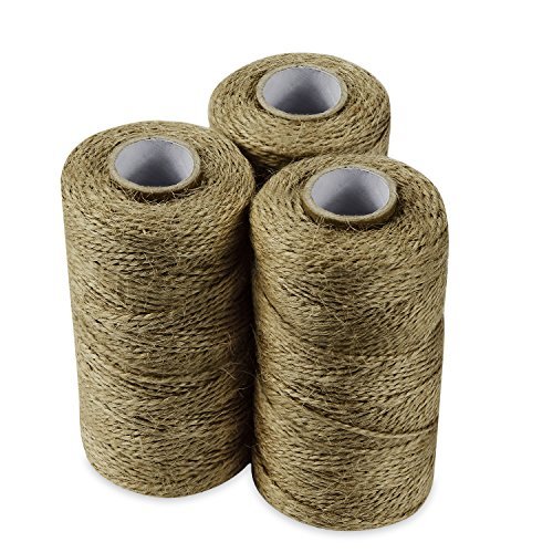 QuWei 1x300 Feet Natural Jute Twine Best Arts Crafts Gift Twine Christmas Twine Industrial Packing Materials Durable String for Gardening Applications (1PC)
