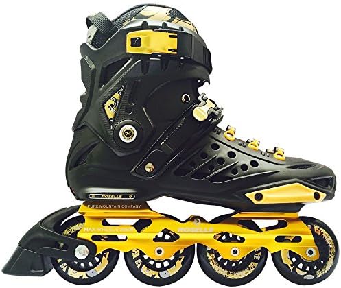 AJ Skating Inline Skates Unisex Slalom Racing Urban Rollerblades Black Gold 44