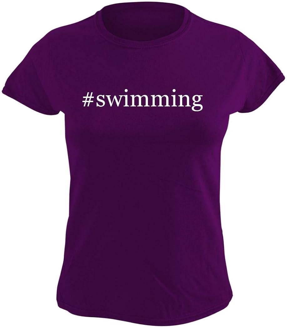 swimming Women's Hashtag Graphic TShirt, Purple, Small
