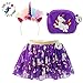 Printed Unicorn Dress Tutu 3pc Set Toy Purse & Hairband Girl Toys Unicorn Stuff Party Dresses & Unicorn Toys for Girls Purple