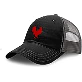 Richardson Soft Mesh Cap Hat Embroidered Red Rooster in A Poultry Embroidery Trucker Hats for Men & Women