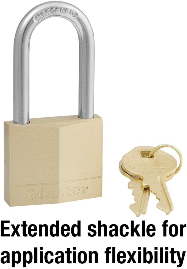 Master Lock 140DLF Solid Brass Padlock with Key, 1 Pack - - 