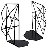 DR.DUDU Decorative Metal Bookend, Black Non Skid Book End for Home Office Decorate No Scratch for Shelves and Furniture