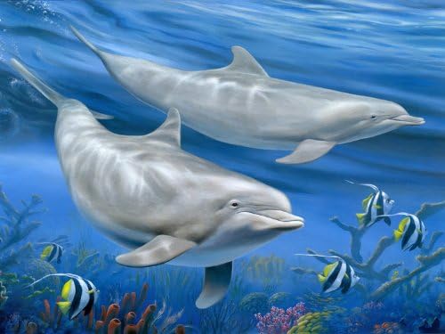 McGowan's TufTop Dolphins Tempered Glass Cutting Board. 12 by 9 inches.
