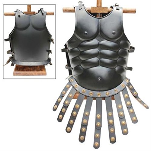 Authentic Reproduction Black Steel Greek Muscle Cuirass