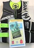 Hyperlite Boys Youth Life Vest - Black and Lime - 50-90 lbs. - USCG APPROVED