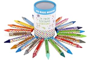 Kid Made Modern Beeswax Crayons for Toddlers & Kids (24 Pieces) - Coloring Non Toxic Crayons with Case (Ages 3+)