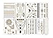 12 Sheets Metallic Flash Temporary Boho Festival Body Tattoos Assorted