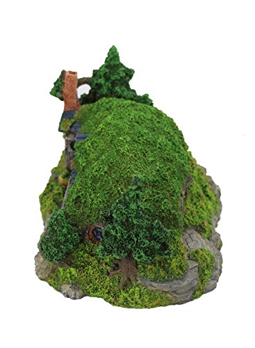 Coospider Hobbit Miniature Landscape Hillside Fairy Hole house Manor Decor Ideas for Aquariums Reptile Box Shelter Ornament 11" L x 8”W x 6.5" H