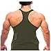 Men Fashion Blank stringer Y BACK cotton gym sleeveless shirts tank t,White (L, Army Green)