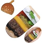 Qiankang 3D Funny Hamburg Newborn Swaddling Blanket Beanie Hat Sets Soft Baby Receiving Funny Food Blanket Soft Sleeping Bag New Born Soft Sleep Sacks for Boys Girls