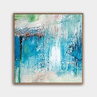 Framed Canvas Wall Art Abstract Color Painting Canvas Prints Home Artwork Decoration for Living Room,Bedroom - 16x16 inches