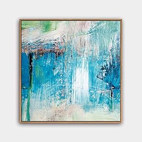 Framed Canvas Wall Art Abstract Color Painting Canvas Prints Home Artwork Decoration for Living Room,Bedroom - 16x16 inches
