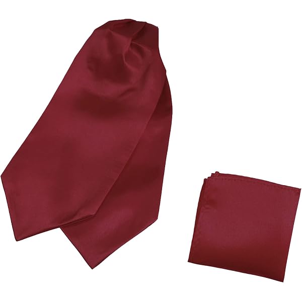 Dan Smith Men's Cravat/Ascot Tie Set - Silk Blend, 3-Pack (Burgundy, White, Burgundy)