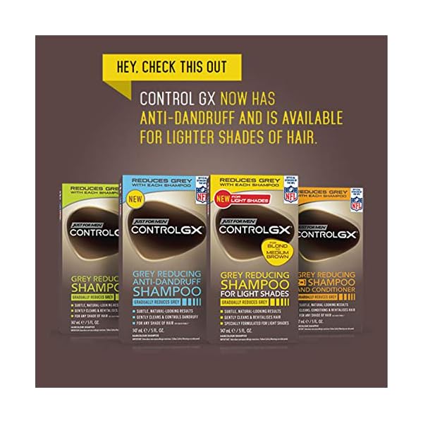 Just for men Control GX, Grey Reducing 2-in-1 Shampoo & Conditioner for Grey Hair – All Shades, 147 ml