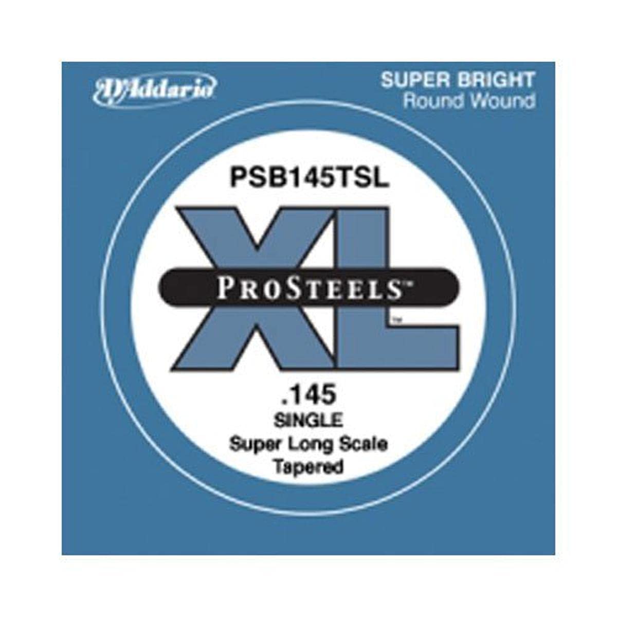 D'Addario PSB145TSL ProSteels Bass Guitar Single String, Super Long Scale, .145, Tapered