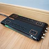 ECHOGEAR 12 Outlet Surge Protector Power Strip With 3420J Of Surge Protection - Ideal For Protecting Entire Home Theater Or Gaming Setup - Includes 2 Pairs Of Coax Connectors & Wall Mounting Slots