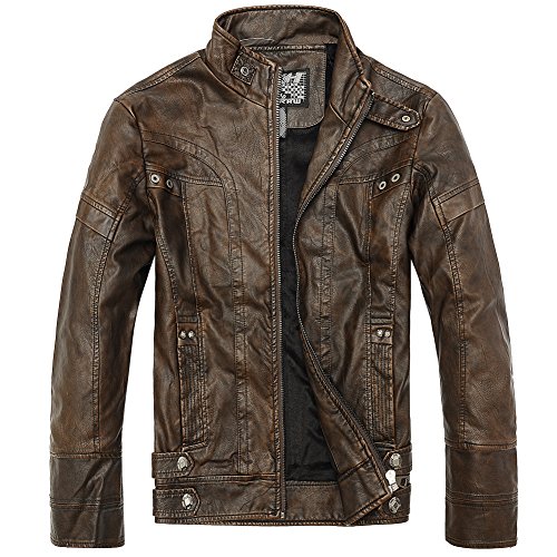 Men's Slim Wear Faux Leather Jacket
