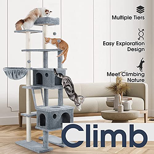 rabbitgoo Cat Tree Cat Tower, 73" Tall Cat Trees for Indoor Cats, Multi