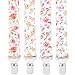 Stadela Baby Pacifier Clip Holder - Girl 4 Pack Gift Set – Vintage Rose Flowers Floral Pink, Coral, Green, Gray, Blush