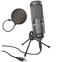 Audio-Technica AT2020USB Plus Condenser Microphone with Pop Filter
