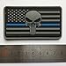 SpaceAuto 3D PVC Rubber American Flag w/ Police Thin Blue Line Law Enforcement Skull Military Army Tactical Morale Badge Patch 3.15