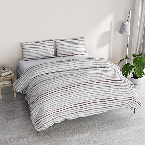 Italian Bed Linen Athena Duvet Cover Set with Printed Bag and Pillowcases, SOFIA ROSA, Double