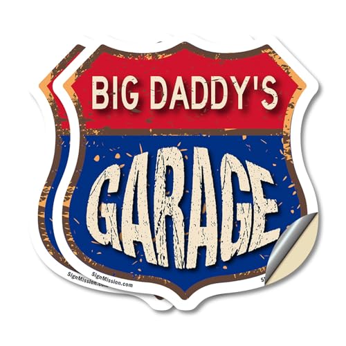 Big Daddy's Garage (2 Pack) 6 inch X 6 inch Shield Shaped Heavy Duty 3.2 mil Vi…