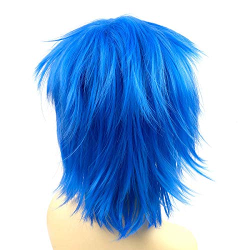 blue layered wig