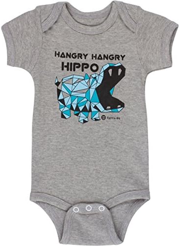 Funny Baby Bodysuits Fayebeline Boutique Quality Hangry Hangry Hippo Gray 0-6M