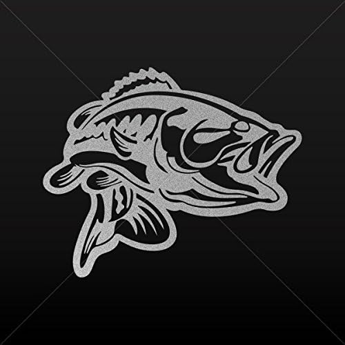 Decals Stickers Bass Fishing Car door Hobbies Waterproof Racing Durabl Silver-Matte (10 X 8.11 In)
