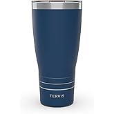 Tervis Traveler Powder Coated Stainless Steel Triple Walled Insulated Tumbler Travel Cup Keeps Drinks Cold & Hot, 30oz, Deepwater Blue
