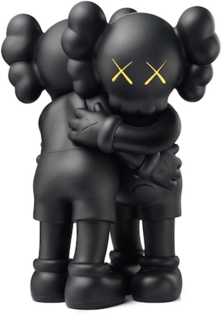 Margoth Prototype KAWS 11"" 28cm Huging Together Original Companion Model Art Toys Action Figure Collectible Model Toy for Indoor Outdoor Party Decoration (Black)