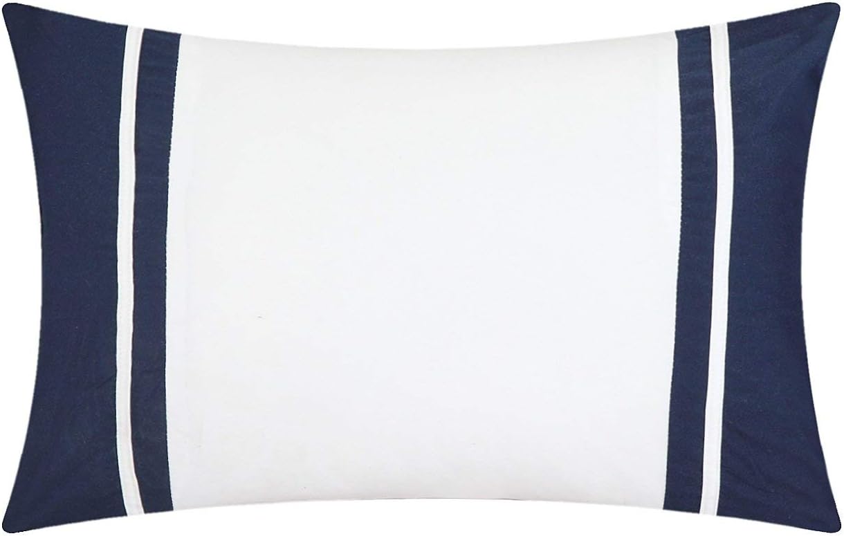 Chic Home Cheryl 10 Piece Comforter Set Complete Bed in a Bag Pleated Ruched Ruffled Bedding with Sheet Set and Decorative Pillows Shams Included, Queen Navy: Home & Kitchen