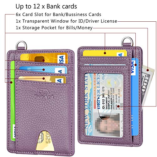 FurArt Slim Minimalist Wallet, Front Pocket Wallets, RFID Blocking, Credit Card Holder with Disassembly D-Shackle - Thumbnail 5