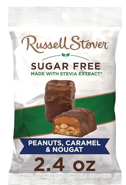 RUSSELL STOVER SUGAR FREE MILK CHOCOLATE PEANUT, CARAMEL...