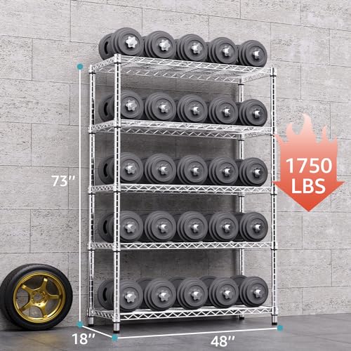 MZG – Storage Shelving 5 Tiers, Wire Organizer, Chrome