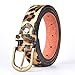 Talleffort Leopard Print PU leather Belt Women's Waist Belt Artificial Horse hair Belts for Women S
