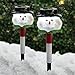 Bits and Pieces - Set of Two (2) 12 Inch Tall Solar Snowman Garden Stakes - Christmas Holiday Yard Light Decoration