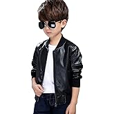 Boys' Outerwear Jackets,Kids Faux Leather Jacket, children's motorcycle Faux leather zipper coat
