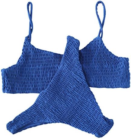 Mumentfienlis Women's Two Piece Solid Color Bikini Swimsuit