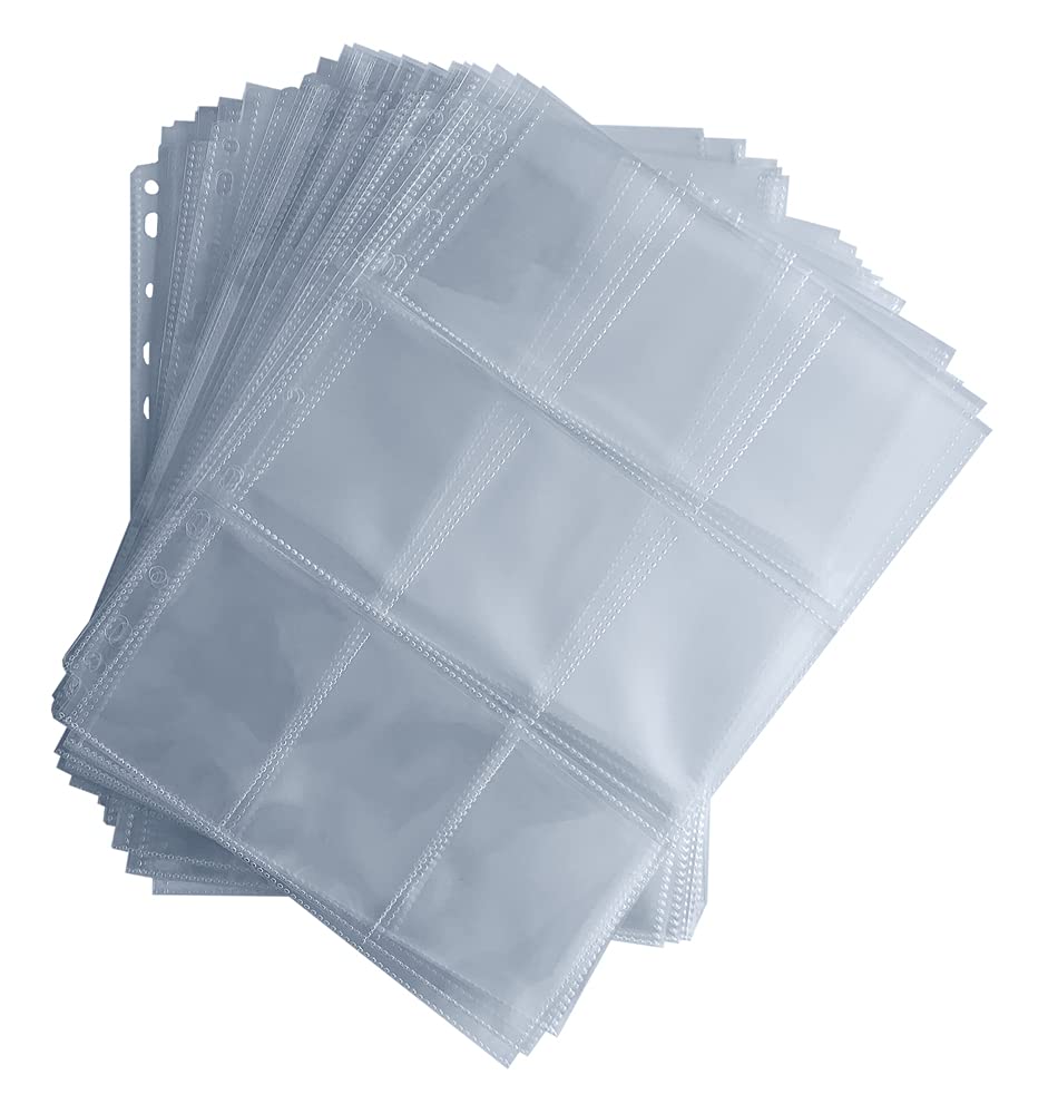 Arkero-G® Yugioh 450 Pockets Trading Cards 50 Pages Pro 9 Pocket Pages - Card Size - Album Folder Pages for Trading Cards