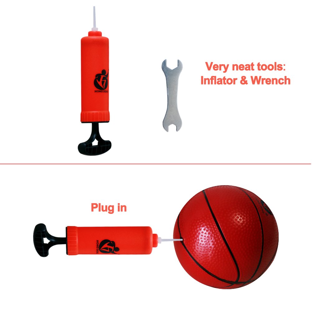 Basketball Stand & Hook with Net and Sport Ball Games Toy Kit for Youth, Children, Toddlers, Kids, Little Boys, Little Girls Indoors and Outdoors, Height adjustable, Metal Frame and Basket, Easy Insta