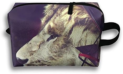 Hansome Lion 3D Printed Multi-Functional Storage Bag Pencil Case Zippers On The Sealing Design Cosmetic Makeup Bag Case Pencil Pen Stationery Pouch Bag Use In School Office Travel Business Trip
