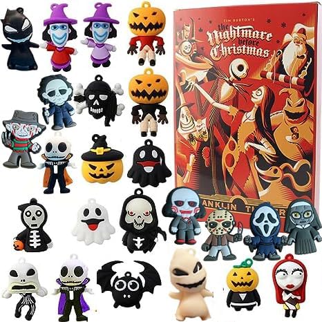 Advent Calendars - 2023 New Halloween Christmas Scary Doll Advent Calendar 2023 Kids - 24 Day Halloween Countdown Calendar, Pre-Christmas Doll Nightmare Advent Calendar Gift (A+halloween)