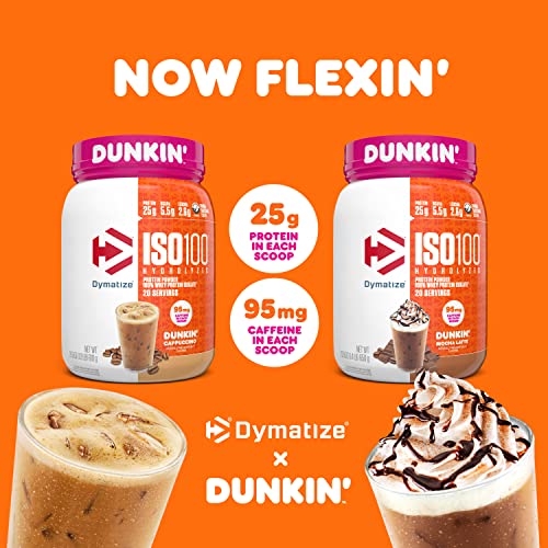 Dymatize ISO100 Hydrolyzed Protein Powder in Dunkin' Mocha Latte Flavor