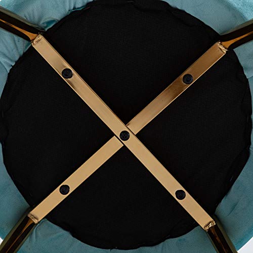 HNY Comfy Desk Chair no Wheels, Velvet Upholstered Accent Chair, Vanity