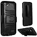 Huawei Raven LTE H892L (Net 10, Straighttalk, Tracfone), LF 4 in 1 Bundle, Hybrid Armor Stand Case with Holster and Locking Belt Clip, Stylus Pen, Screen Protector & Wiper Accessory (Holster Black)