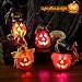 Unomor 4PCS Halloween Pumpkin Decorations, Light Up Foam Pumpkin Jacko Lantern for Halloween Party Decorations