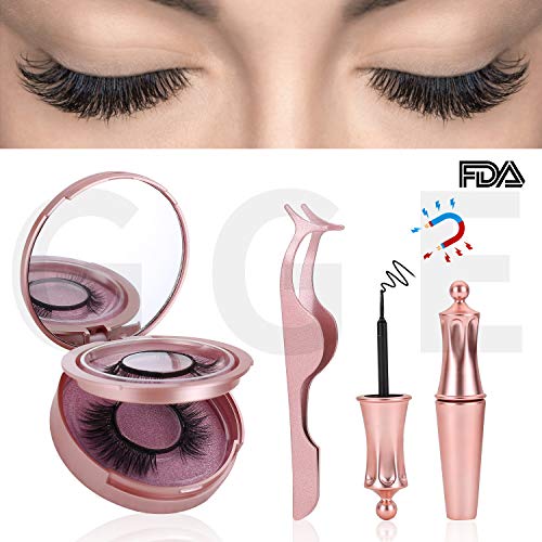 Botabay Magnetic Eyeliner Kit, Cotains 2Pairs 3D Magnetic False Eyelashes - Natural & Thick Reusable Lashes/Waterproof/Anti-Smudge/No Glue Needed,Comes with Applicator Eyelash Storage Case, 4ml - Thumbnail 7